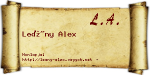 Leány Alex névjegykártya